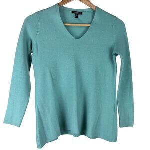 Eileen Fisher 100% Merino Wool Mint Green Sweater Women's Size PP GUC FLAW